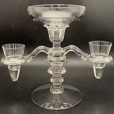 Cambridge Clear Glass Cambridge Arms Epergne Candelabra Vase 5pcs Made In USA • $64