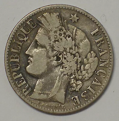 1887 A French 5 Francs Silver Coin  .835 Fine Silver • $9.99