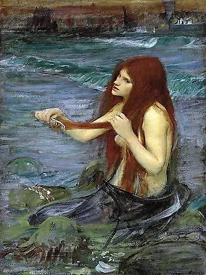 Mermaid Sea Water Girl J. Waterhouse Tile Mural Backsplash Marble Ceramic Art • $76.78