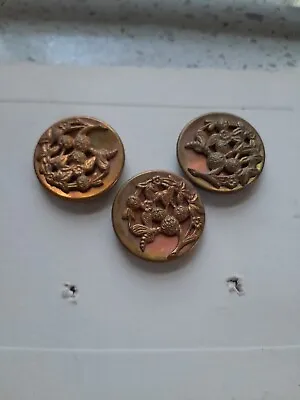 Vintage Buttons Brass Lot Of 3 • $5