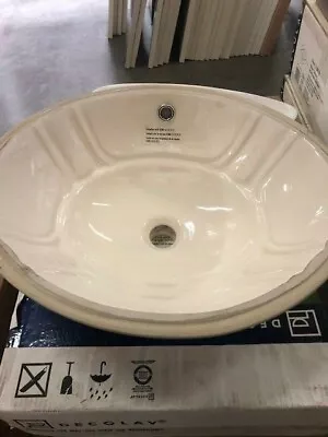 (1495U-CBN) Oval Vitreous China Undermount Sink In Bone Color • $75