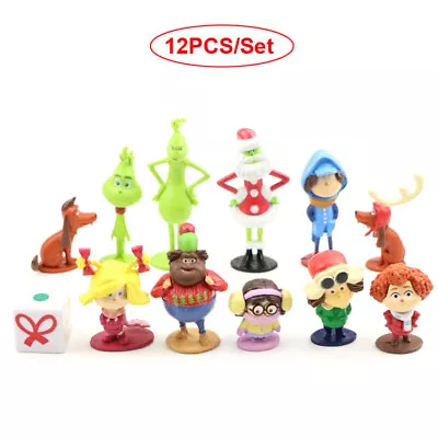 £11.39 • Buy 12Pcs/Set How The Grinch Stole Christmas Cartoon PVC Action Figure Toy Kids Gift