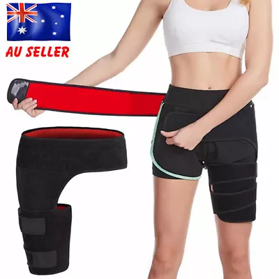 Hip Brace - Compression Groin Support Wrap For Sciatica Pain Relief Thigh L+R AU • $13.58