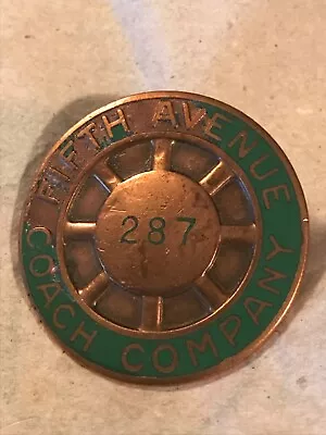 Vintage Fifth Avenue Coach Company New York City Bus Driver Hat Badge 287 • $111.32