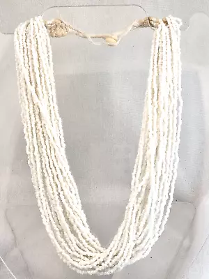 Vintage White Seed Bead Multi-strand 23 Strands Necklace 20  • $29.99