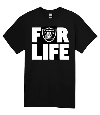 'raiders For Life' Oakland/las Vegas Raiders Premium Vinyl T- Shirts Sm-4xl • $19.99