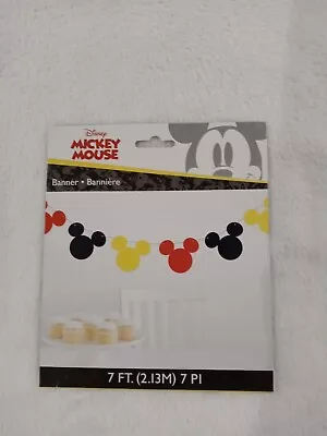 Kids Mickey Mouse Birthday Party Banner 7ft Supplies Decorations Baby Boys Girls • $5.99