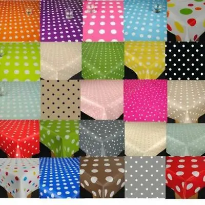 Spotted Polka Dot Spots Spotty Dotty Wipe Clean PVC Vinyl Oilcloth Tablecloth • £7.99