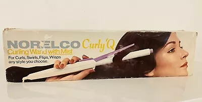 NORELCO Curly Q  3/4  HOT CURLING IRON W MIST - W Box Vtg 1970s. Tested!!! • $26.95