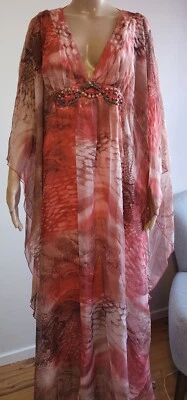 $55 • Buy Maxi  Kaftan Dress With Slip  Size 16 