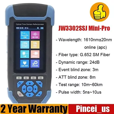 JW3302SSJ Mini-Pro OTDR Optical Time Domain Reflectmeter 1610nm±20nm Online • $218.92