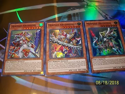 3 Card Set Mermail Abyssteus + Abyssmegalo + Abyssleed  Holo SHVA Yu-Gi-Oh! • $1.65