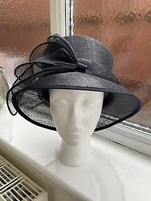 £24.99 • Buy M&S Formal Straw Woven Hat 👒 Occasion Dark Blue Wedding Races Ascot