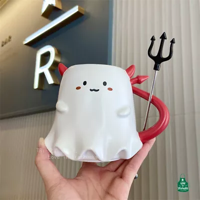 2022 Starbucks Coffee Cup Little Devil Ceramic Mug With Stirring Stick Halloween • $35.99