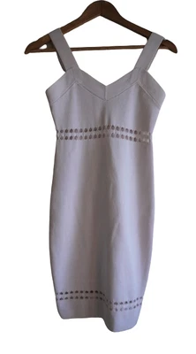 $5 • Buy MOSSMAN Sz XS Baby Pink Lattice Cut Out Fitted Body Con Pencil Dress