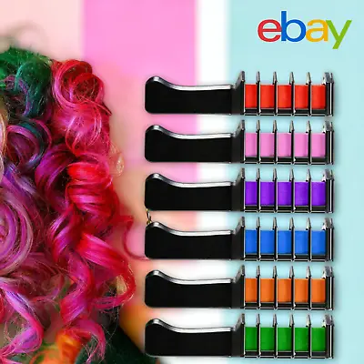 Hair Chalk Comb New Temporary Bright Hair Color Cream For Girls Kids Gifts 6PCS • £5.60