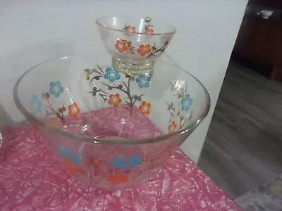 MCM Vintage Anchor Hocking Chip And Dip Bowl Set RARE • $85