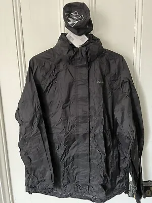 Mountain Warehouse Womens Pakka Lightweight Waterproof Jacket UK 18 Black • £20