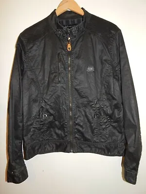 Guess Los Angeles Men's Black Faux Leather Racing Moto Jacket Size M 42  Chest • $17.50