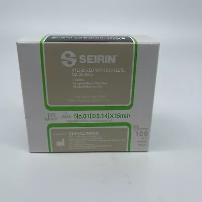 SEIRIN Acupuncture J Type Needles 100 Pieces Japan No. 1 (0.14) X 15mm Exp 2/25 • $25.08