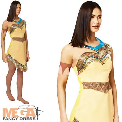 £32.99 • Buy Pocahontas Ladies Fancy Dress Native American Indian Disney Princess Costume New