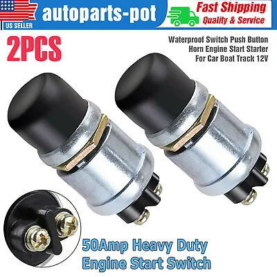 2PCS Car Boat Track Start Momentary Switch Push-Button Starter IP67 Waterproof • $7.48