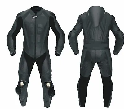 Motorcycle Black Leather Racing Suit Motorbike Riding Suit All Sizes • $356.21