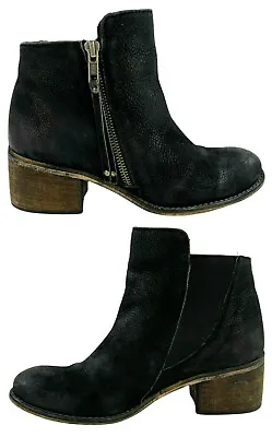 Seychelles Weekenders Suede Booties Ankle Boots Womens Size 6.5 M Black Leather • $5.99