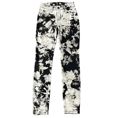 Dream Jeans By MAC Skinny Ice 5402 Womens Sz 26W 32L Black White Tie Dye Beaded • £57