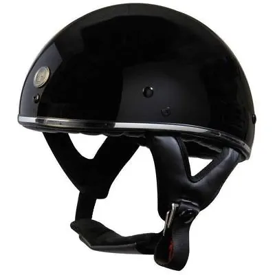 Torc T5 Half Shell Fiber Glass Motorcycle Helmet - Gloss Black Chrome - XX-Large • $119.95