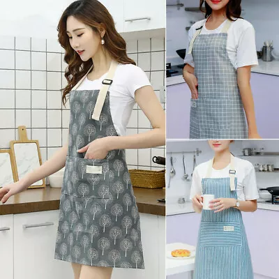 Apron For Men Women Adjustable Bib Kitchen Cooking Aprons Dress With Pockets  • $5.75