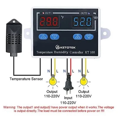 $7.99 • Buy Kt100 Humidity Temperature Controller 120v 10a Fahrenheit Digital Thermostat Hum