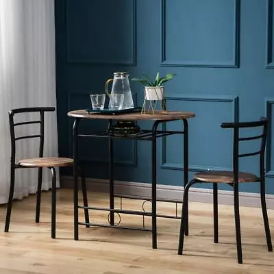 3PCS Metal Dining Table Set With 2 Chair Kitchen Home Furniture Breakfast • $68.29