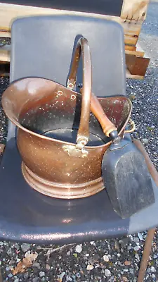 Copper Coal Scuttle + Shovel • £45