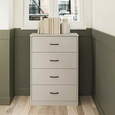 $58 • Buy Gray Oak Chest Of Drawers Dresser 4 Drawer Furniture Cabinet Bedroom Storage US