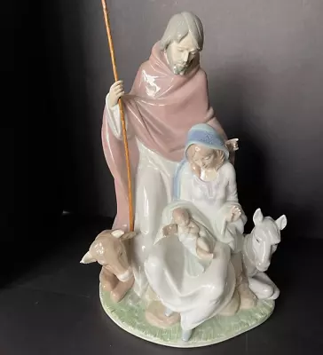 Lladro 6008 Retired Joyful Event Nativity Mary Joseph Baby Jesus Figurine 14  • $835.88