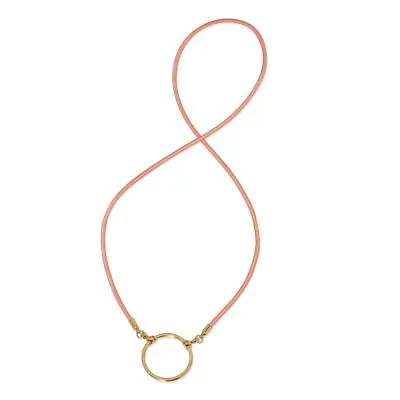 LA LOOP Tangerine/Orange Silk Stretch With Gold Plated Loop Eyeglass Necklace • $64.95