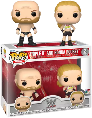 WWE -  Triple H &  Rowdy  Rhonda Rousey 2-PACK Funko Pop Vinyl Figure NEW • $55