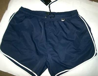 NEW HUGO BOSS Sz Large Navy Blue Swim Trunks Board Shorts Swimwear Springfish • $42.88