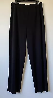 Exclusively Misook Women’s Large Acrylic Stretch Knit Straight Leg Black Pants • $30