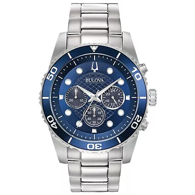 Bulova Men's Essentials Quartz Chronograph Mutli Dial Silver Watch 43MM 98A209 • $154.99