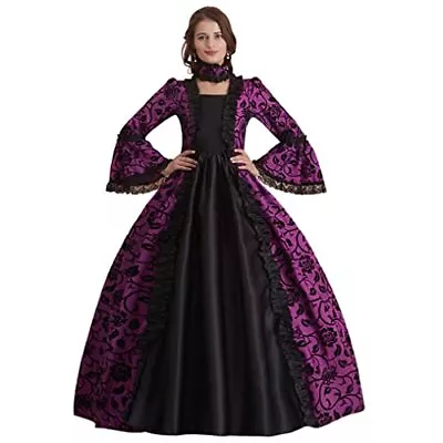  Women's Victorian Rococo Dress Inspiration Maiden Costume Vintage Large Purple • $96.65