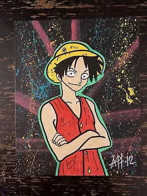 8x10 Hand Painted (Monkey D. Luffy / One Piece) Black Light - Pop Art • $9.99