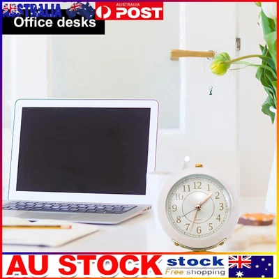 $16.39 • Buy Analog Alarm Clock Light Emitting Silent Non Ticking Clock For Kid (White)