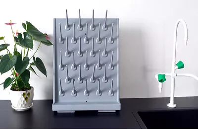 27 Pegs Lab Wall Desk Drying Rack Hign Density PC-PP Dripping Rack Grey Color • $65.55