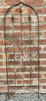 £22.98 • Buy Garden Trellis Wall Climbing Plant Support Metal Frame Rust Effect Ornate Finial