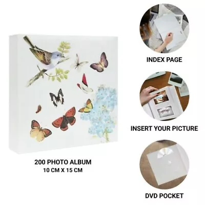 200 Holds Slip In Photo Album 4'' X 6 With Memo Area Memories • £6.99