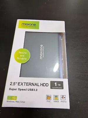 Maxone Portable External Hard Drive 1 TB 2.5  HDD - USB 3.0 Ultra Slim  • £55