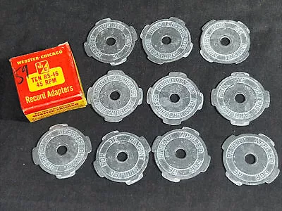 Webster Chicago 45 RPM Metal Insert Record Adapters Full 10 Package Vintage NOS  • $9.99