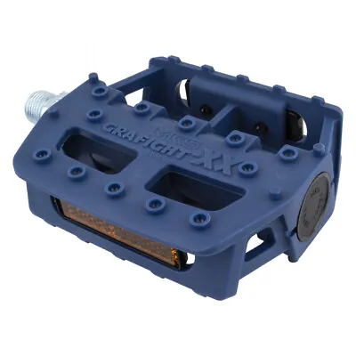 MKS Grafight-XX Pedals 1/2  Concave Fiberglass/Composite Body Molded Pins Blue • $49.94